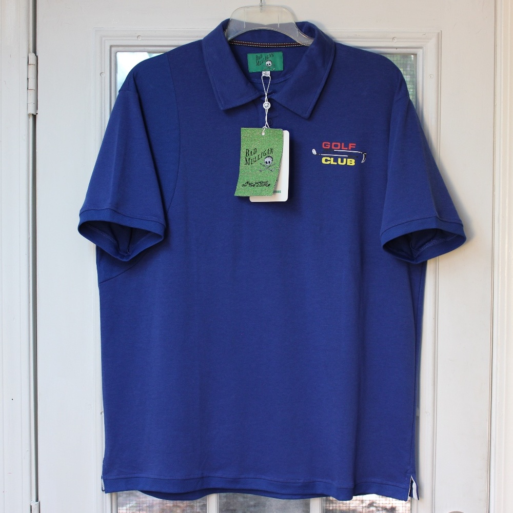 Bad Mulligan Golf Club Blue Color Short Sleeve Collared Shirt